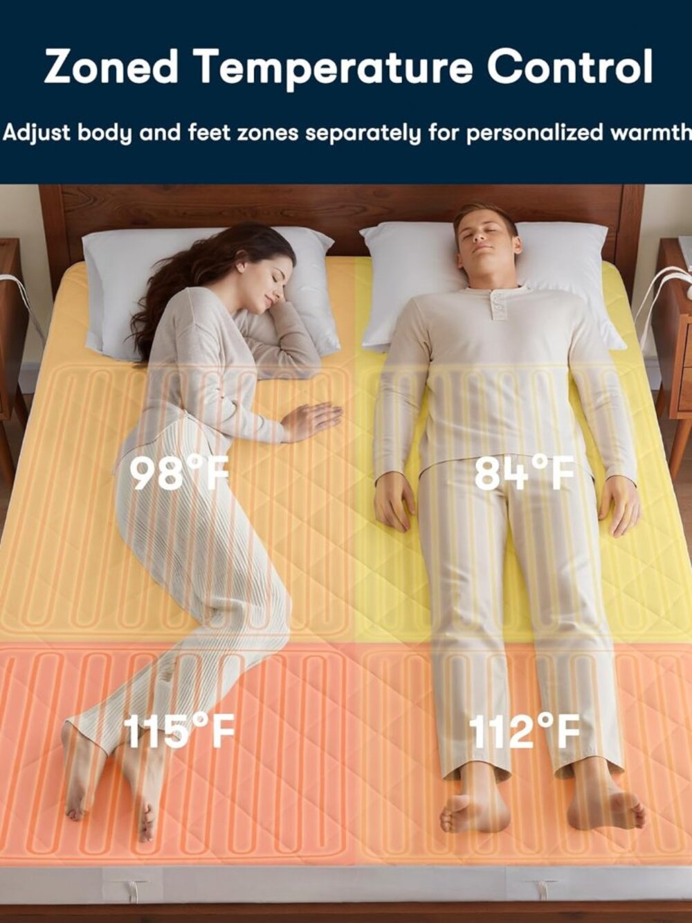 Serta Multi-Zone Heated Mattress Pad – Dual Controllers, 10 Heat Settings, King